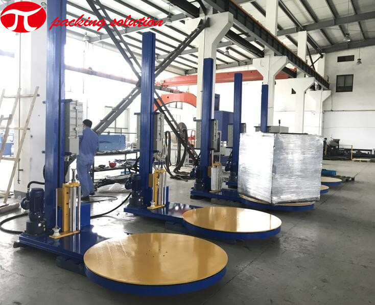 Automatic Stretch Wrapping Machine Anti Explosion Pallet Packing Machine With Ramp
