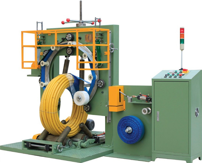 Vertical Stretch Film PVC Pipe Packing Machine 3.0kw Electric Coil Spiral Packing Machine
