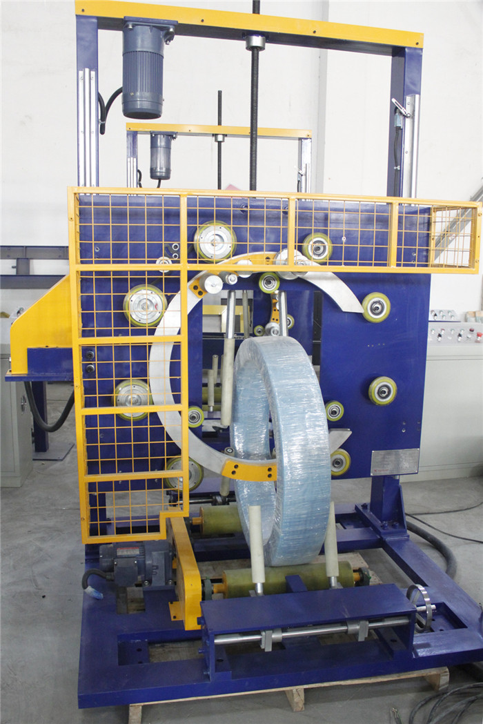 Vertical Stretch Film PVC Pipe Packing Machine 3.0kw Electric Coil Spiral Packing Machine