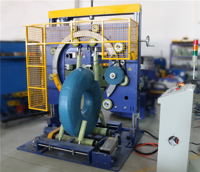 Automatic Plastic Cable Packing Machine , Pipe Coil Wrapper 50r/Min 50mm Material ID