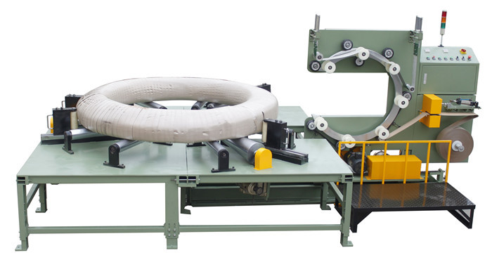 4.0KW Vertical Coil Packaging Line 80r/Min Ring Turning Binding Wire Wrapping Machine