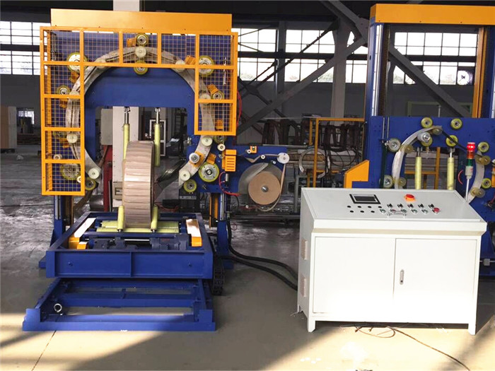 Automatic Vehicle Tire Packing Machine Heavy Loading GD600 7.5KW With Trolley