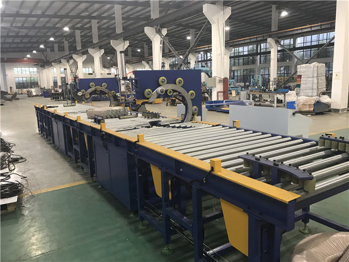Horizontal Tire Packing Machine Online Operation GW600 PLC Control 20-90r/Min Ring Speed