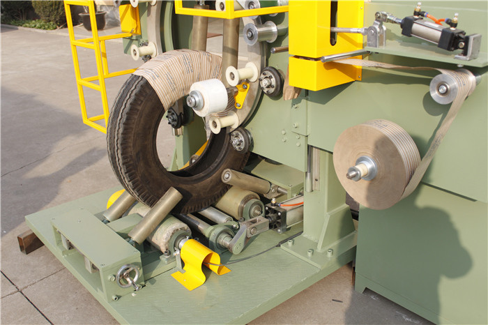 Crepe Paper Tire Packing Machine Labor Saving Coil Stretch Wrapping Machine 3.0kw