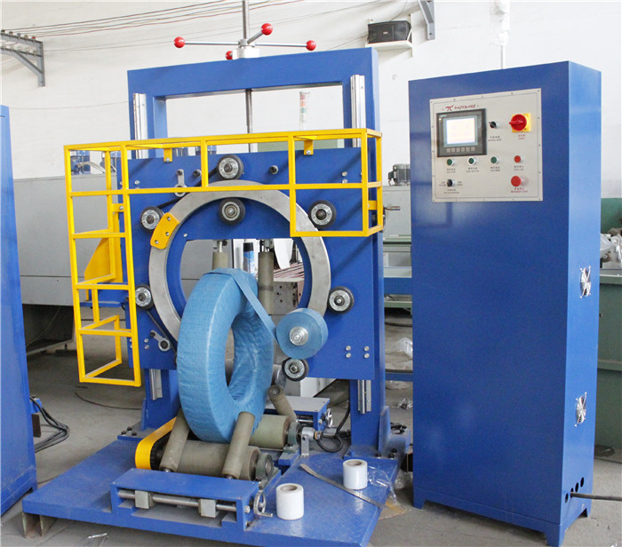 Crepe Paper Tire Packing Machine Labor Saving Coil Stretch Wrapping Machine 3.0kw