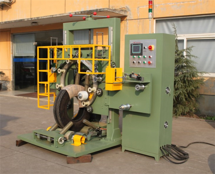 Crepe Paper Tire Packing Machine Labor Saving Coil Stretch Wrapping Machine 3.0kw