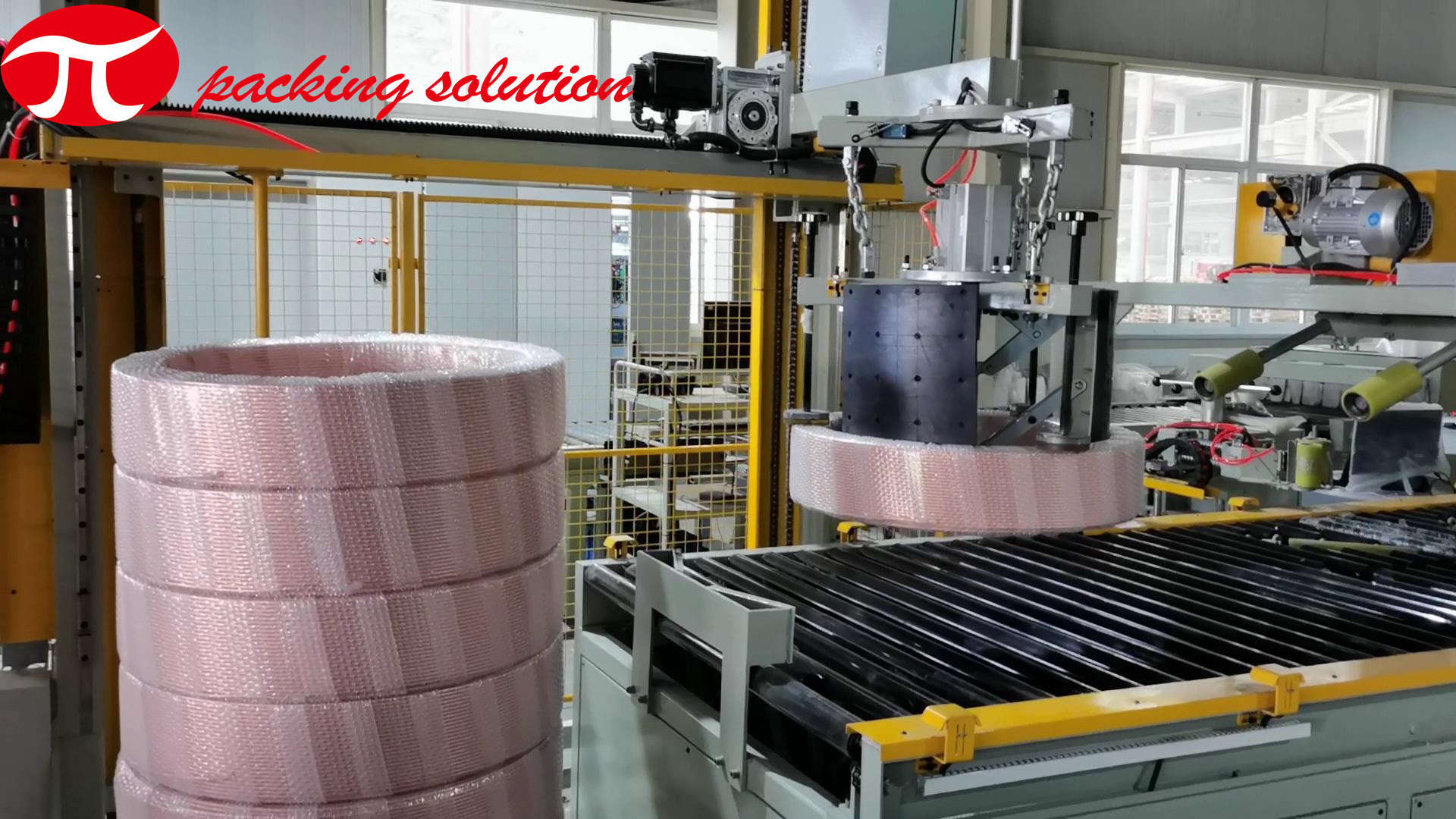 OD 1500mm Copper Coil Wrapping Machine With Automatic Shifting Station Customized